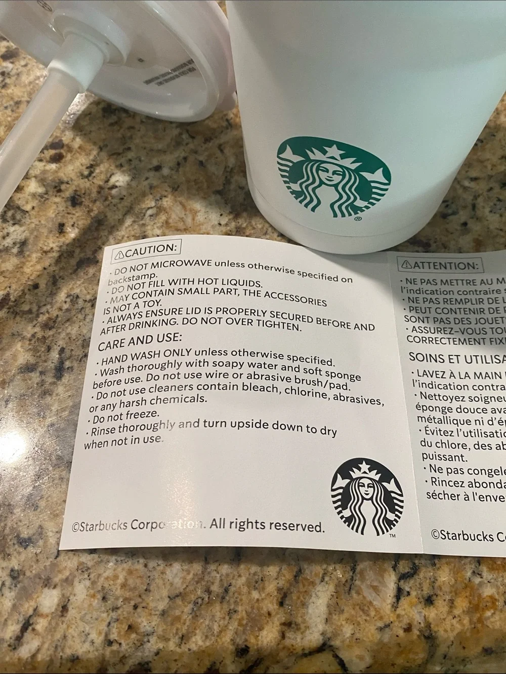 Starbucks Road Trip 40 oz Travel Tumbler with Green and Navy Stripes